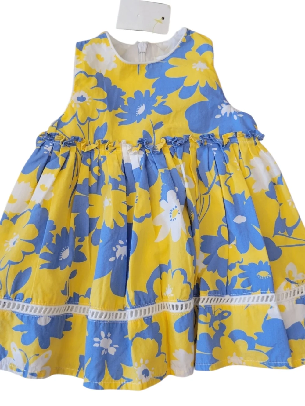 The Children's Place Dress Newborn Yellow‎ and Blue Floral